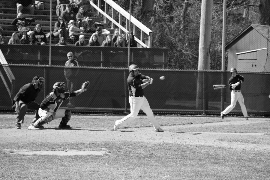 Winning moments at the Marian vs. Goshen baseball game on March 23, 2019 at Marian Ballpark. 