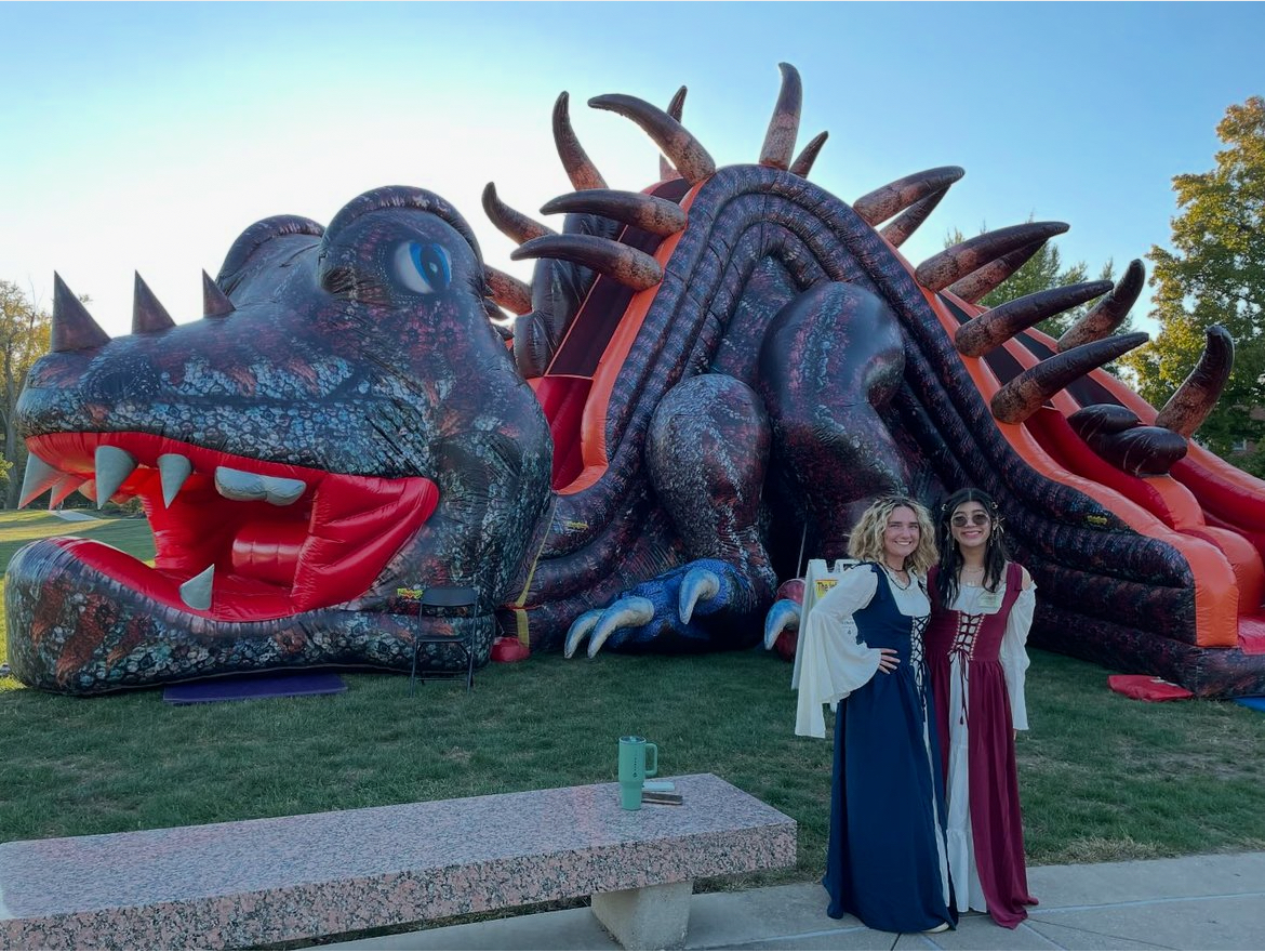 21st century scholars enjoy the dragon inflatable